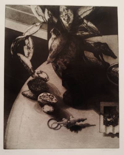 Bill Jacklin prints `Table Top with Rattle`, 1978 English